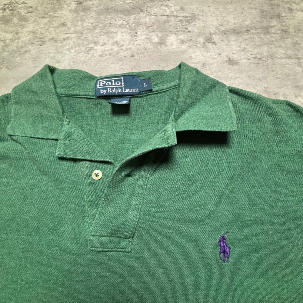 Polo Ralph Lauren Polo Shirt Large Green Short Sleeve Pony Logo Cotton